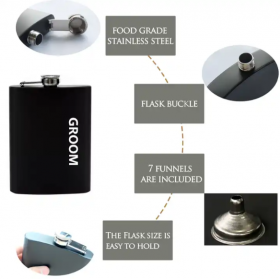 6 oz stainless steel hip flask set for bachelor party