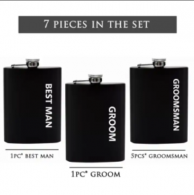 6 oz stainless steel hip flask set for bachelor party