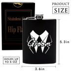 7PCs 6 OZ stainless steel hip flask set customized groomsmen