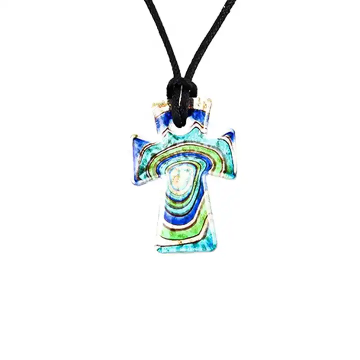 Murano glass women accessories handmade unique cross pendant